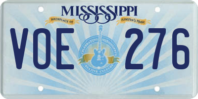 MS license plate VOE276