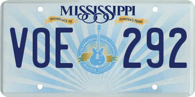 MS license plate VOE292