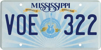 MS license plate VOE322