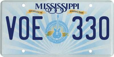 MS license plate VOE330