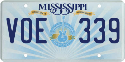 MS license plate VOE339