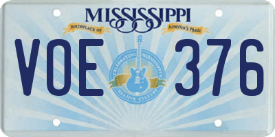 MS license plate VOE376