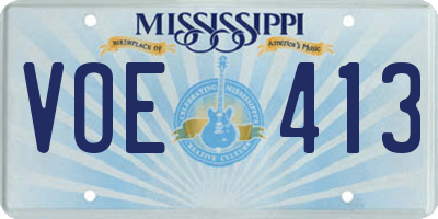 MS license plate VOE413