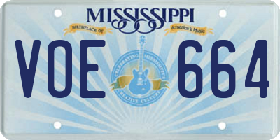MS license plate VOE664