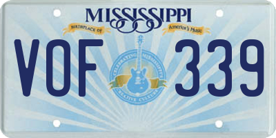 MS license plate VOF339