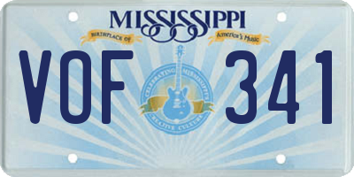 MS license plate VOF341