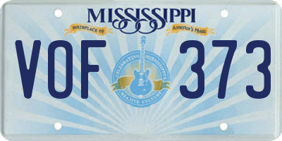 MS license plate VOF373