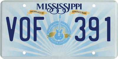 MS license plate VOF391