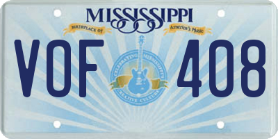 MS license plate VOF408