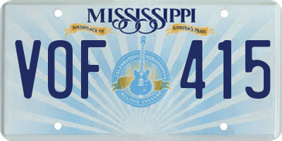 MS license plate VOF415