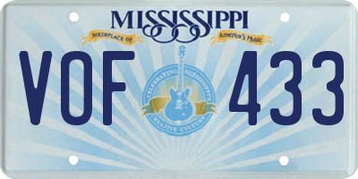 MS license plate VOF433