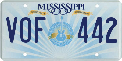 MS license plate VOF442