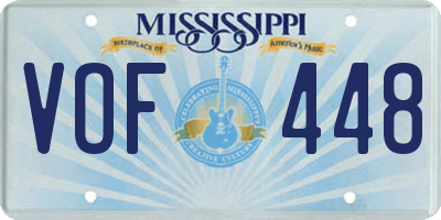 MS license plate VOF448