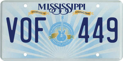MS license plate VOF449