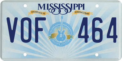MS license plate VOF464