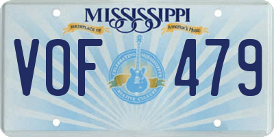 MS license plate VOF479