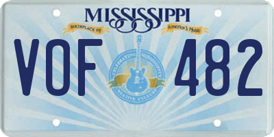 MS license plate VOF482
