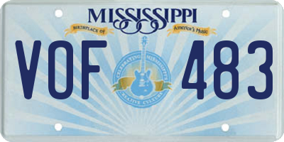 MS license plate VOF483