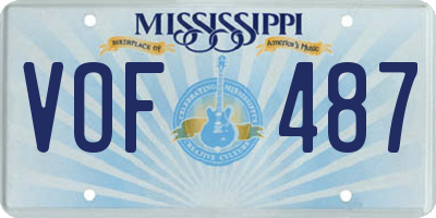 MS license plate VOF487