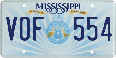 MS license plate VOF554