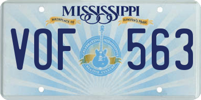 MS license plate VOF563