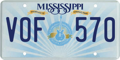 MS license plate VOF570