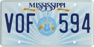 MS license plate VOF594