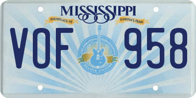 MS license plate VOF958