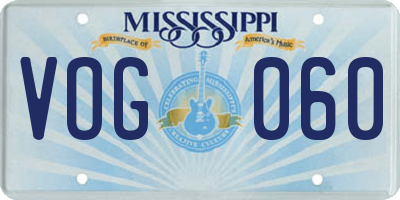 MS license plate VOG060