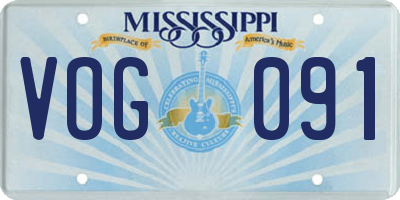 MS license plate VOG091
