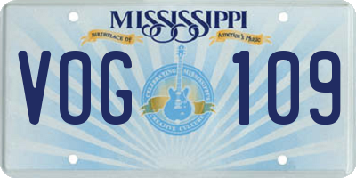 MS license plate VOG109