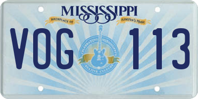 MS license plate VOG113