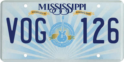 MS license plate VOG126