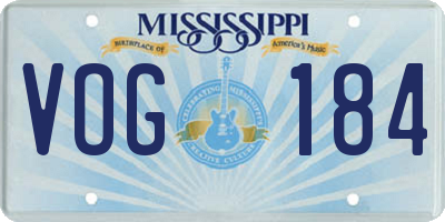 MS license plate VOG184