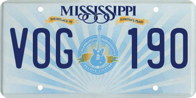 MS license plate VOG190