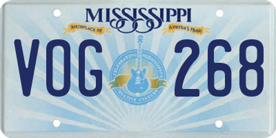 MS license plate VOG268