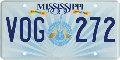 MS license plate VOG272