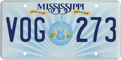 MS license plate VOG273