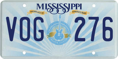 MS license plate VOG276