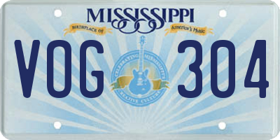MS license plate VOG304