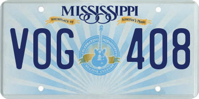 MS license plate VOG408