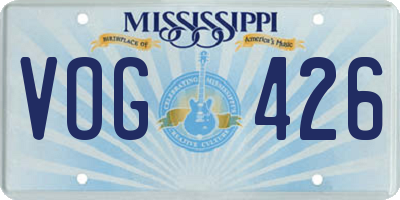 MS license plate VOG426