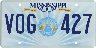 MS license plate VOG427