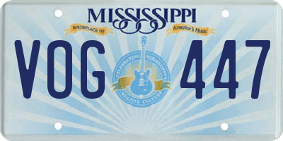 MS license plate VOG447