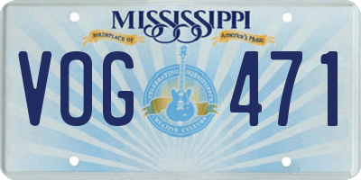 MS license plate VOG471