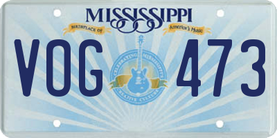 MS license plate VOG473