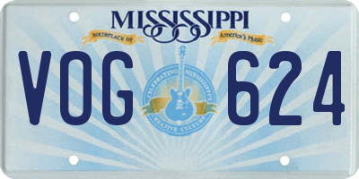 MS license plate VOG624