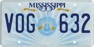 MS license plate VOG632