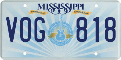 MS license plate VOG818