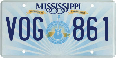 MS license plate VOG861